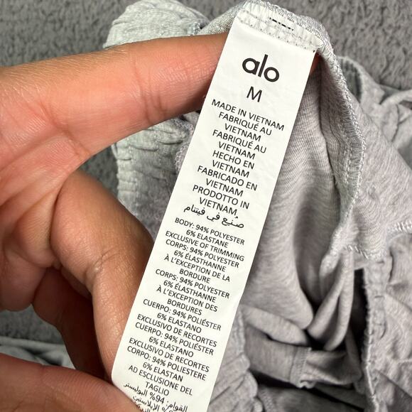 Alo Yoga Conquer Revitalize Pants Mens M Gray Drop Crotch Stretch Performance - Picture 4 of 11